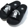 A Bathing Ape College Slide Sandals Black (FW22) -Shoes World 001FWG201011 BLK