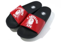 A Bathing Ape College Slide Sandals Red (FW22)