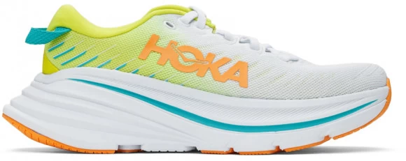 Hoka One One HOKA Women's Bondi X Shoes In White/Evening Primrose 3 Hoka One One HOKA Women's Bondi X Shoes In White/Evening Primrose
