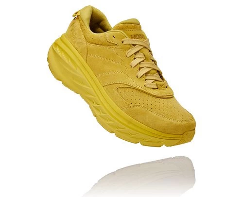 Hoka One One HOKA Bondi L Suede Running Shoes In Celery/Lima Bean 3 Hoka One One HOKA Bondi L Suede Running Shoes In Celery/Lima Bean