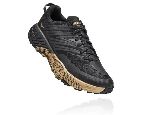 Hoka One One HOKA Speedgoat 4 All-Terrain Running Shoes In Black/Gold 3 Hoka One One HOKA Speedgoat 4 All-Terrain Running Shoes In Black/Gold