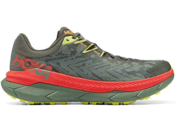 Hoka One One HOKA Men's Tecton X Trail Running Shoes In Thyme/Fiesta 3 Hoka One One HOKA Men's Tecton X Trail Running Shoes In Thyme/Fiesta