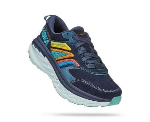 Hoka One One HOKA Bondi L Embroidery Running Shoes In Outer Space/Atlantis 3 Hoka One One HOKA Bondi L Embroidery Running Shoes In Outer Space/Atlantis