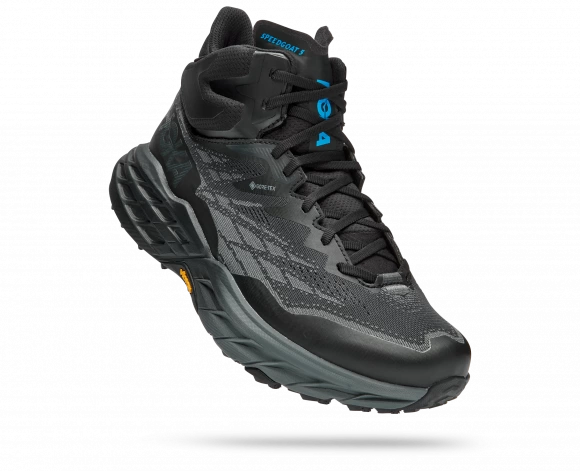 Hoka One One HOKA Men's Speedgoat 5 Mid GORE-TEX All-Terrain Running Shoes In Black 3 Hoka One One HOKA Men's Speedgoat 5 Mid GORE-TEX All-Terrain Running Shoes In Black