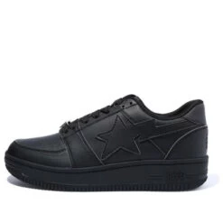 A BATHING APE Bape Sta Low M2 BLACK Fashion Skate Shoes 1F70-191-006BLK