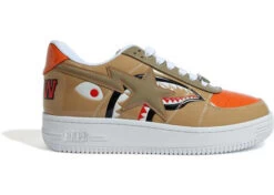 A Bathing Ape Bape Sta Low Mad Shark Tan Orange