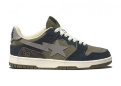 A Bathing Ape Bape SK8 Sta Army Green Dark Blue