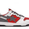 A Bathing Ape Bape SK8 Sta White Red -Shoes World 1H80 291 017