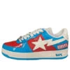A BATHING APE Sta X Marvel WHITE/BLUE/RED Fashion Skate Shoes 1I73-191-903 -Shoes World 1I73 191 903