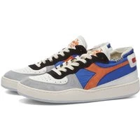 Diadora Men's Mi Basket Row Cut Milk Breakfast Sneakers In Blue Strong
