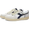 Diadora Men's Magic Basket Low Suede Leather Sneakers In White/Blue 2 Diadora Men's Magic Basket Low Suede Leather Sneakers In White/Blue -Shoes World 501 178565 C0445