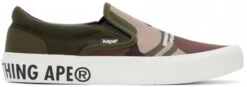 AAPE By A Bathing Ape Green Camo Slip-On Sneakers